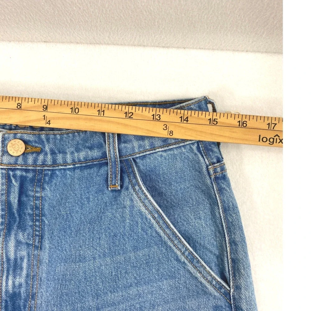 Mother Snacks Wide Leg Jeans Womens 26‎ High Waist Fun Dip Utility Puddle Wash
